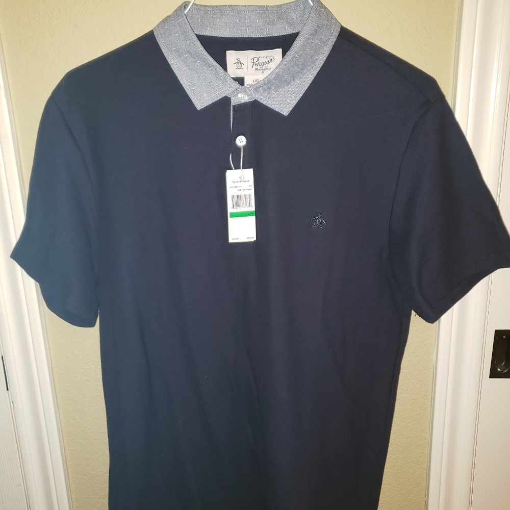Penguin By Musingwear Men’s Blue Polo Shirt Large